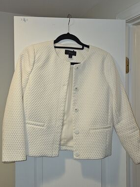 J. Crew Cream Textured Button Jacket